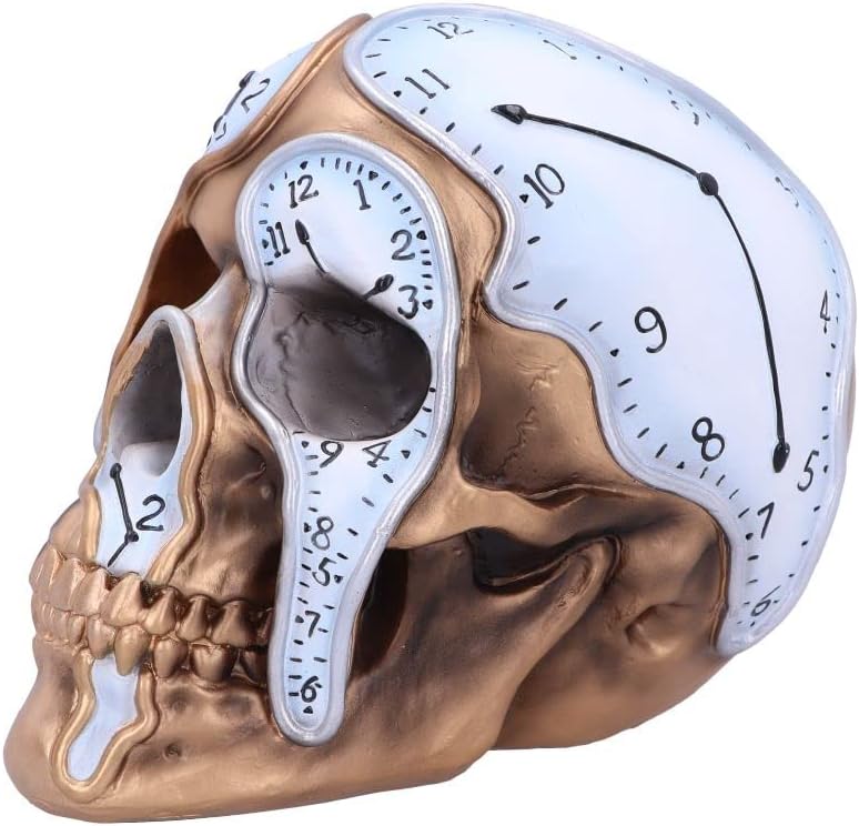 Nemesis Now Time Goes by Skull, Gold, 17.5cm