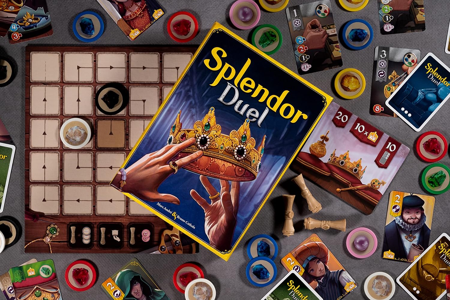 Splendor Duel - Juego de mesa - Juego de estrategia para niños y adultos, divertido entretenimiento nocturno de juego familiar, a partir de 10 años, 2 jugadores, tiempo de juego de 30 minutos, hecho