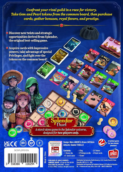 Splendor Duel - Juego de mesa - Juego de estrategia para niños y adultos, divertido entretenimiento nocturno de juego familiar, a partir de 10 años, 2 jugadores, tiempo de juego de 30 minutos, hecho