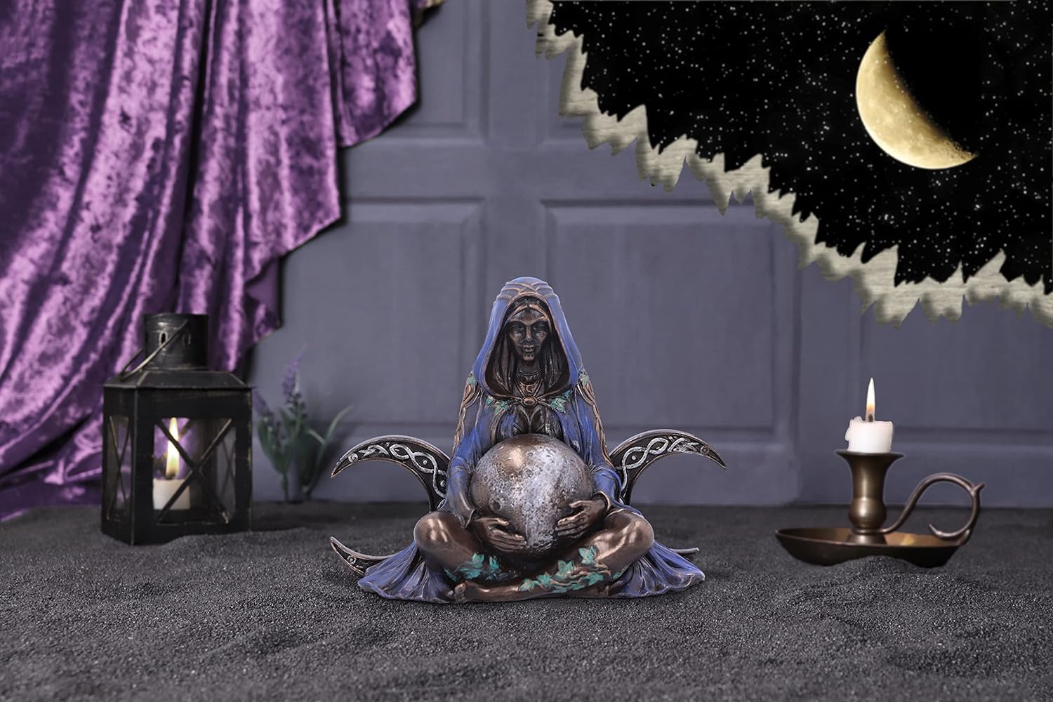 Nemesis Now Triple Moon Goddess Art Figurine (Mini) Purple, 8.5cm