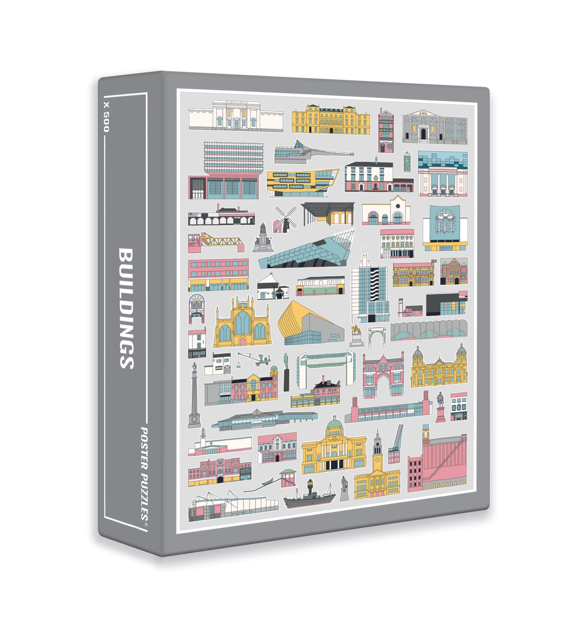 Cloudberries Buildings - Fun 500-Piece Buildings Jigsaw Puzzle for Adults with Cool Architecture and Construction Theme (500 pieces