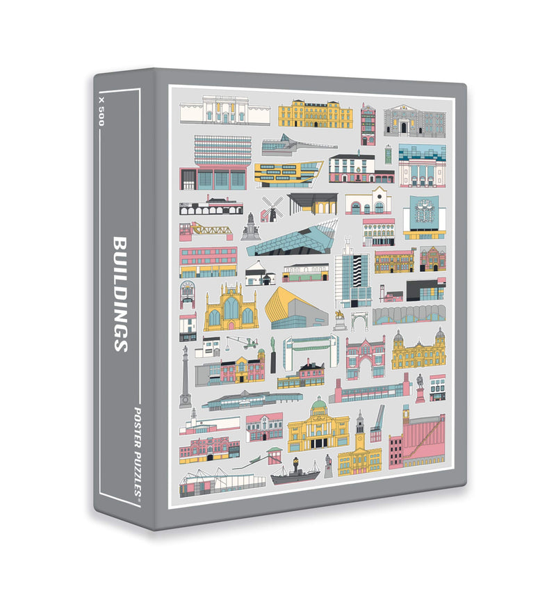 Cloudberries Buildings - Fun 500-Piece Buildings Jigsaw Puzzle for Adults with Cool Architecture and Construction Theme (500 pieces