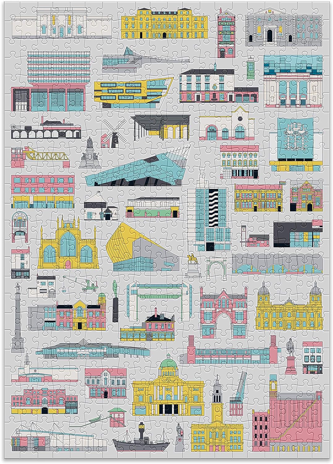 Cloudberries Buildings - Fun 500-Piece Buildings Jigsaw Puzzle for Adults with Cool Architecture and Construction Theme (500 pieces