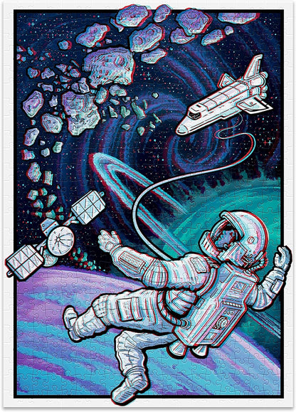 Cloudberries Space Puzzle, Cool 3D Space Jigsaw Puzzle, 500 Piece Solar System Jigsaw with an Astronaut, Space Shuttle and Planets, 3D Jigsaw Puzzles for Adults