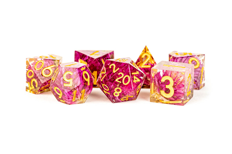 FanRoll by Metallic Dice Games Sharp Edge Resin DND Dice Set: Thousand Day Red, Role Playing Game Dice for Dungeons and Dragons