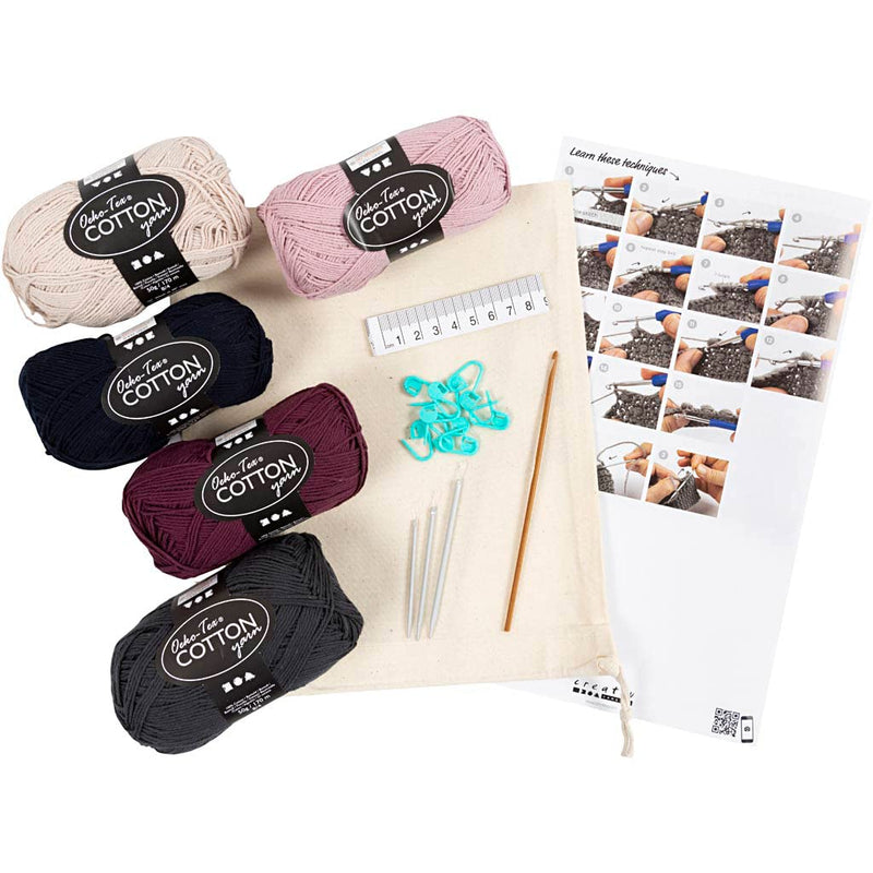 Creativ Company Crochet Starter Craft Set - Perfect Complete Set for Beginners to Learn Crochet