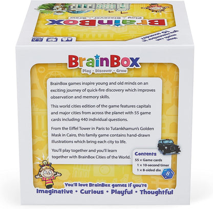 BrainBox Cities | Fun & Educational Card Game | Ages 8+ | 1+ Players | 10 Minutes Play Time