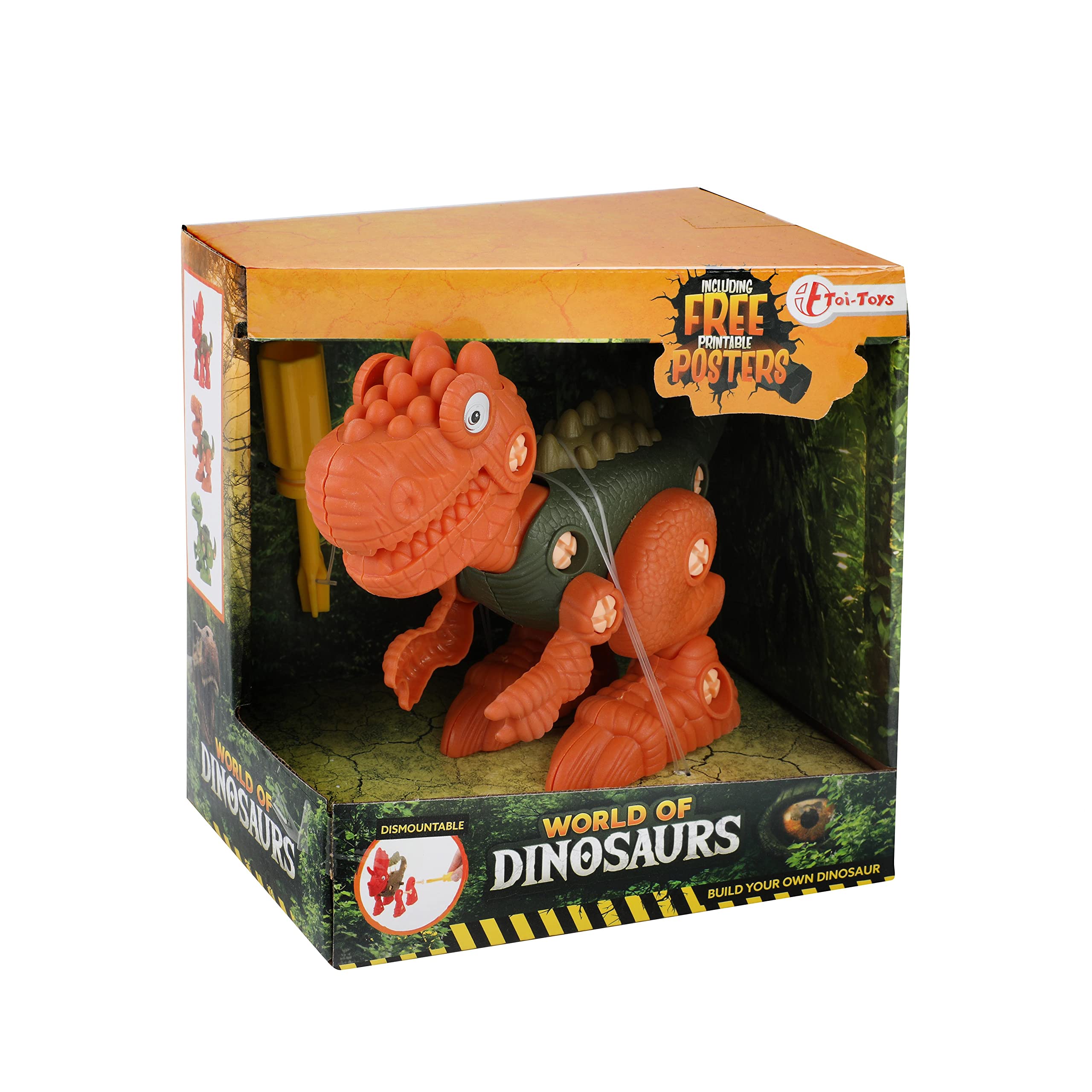 Toi-Toys World of Dinosaurs Construction Toy - Random Colour - Toy for Disassembling from 3 Years - Dino Action Figure