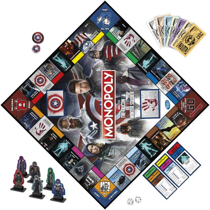 Monopoly: Marvel Studios' The Falcon and the Winter Soldier Edition Board Game for 2-6 Players for Ages 14 and Up, Multicolor