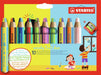 STABILO Woody 3-in-1 Pencil Set, Pack of 10 + Sharpener, DUO Asssorted
