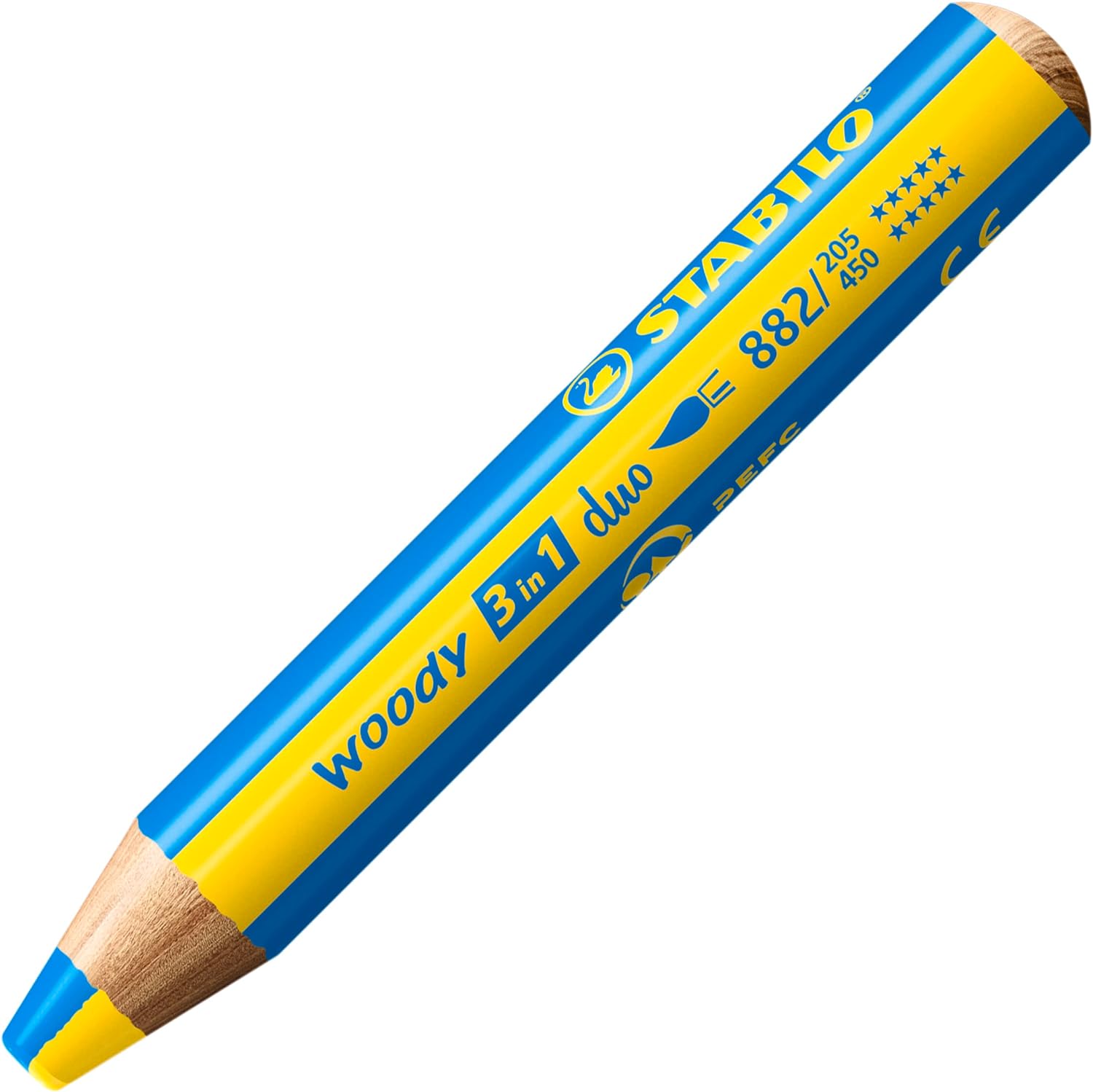 STABILO Multi-Talented Pencil Woody 3 in 1 Duo - Pack of 5 - Assorted Colours with Sharpener, Multicolor