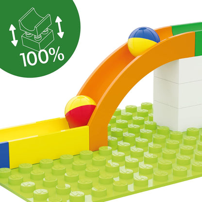 Hubelino 420640 Marble Run Slide Expansion Set- 12 pieces-Compatible with popular building block system, for Ages 4 and Up (Made in Germany