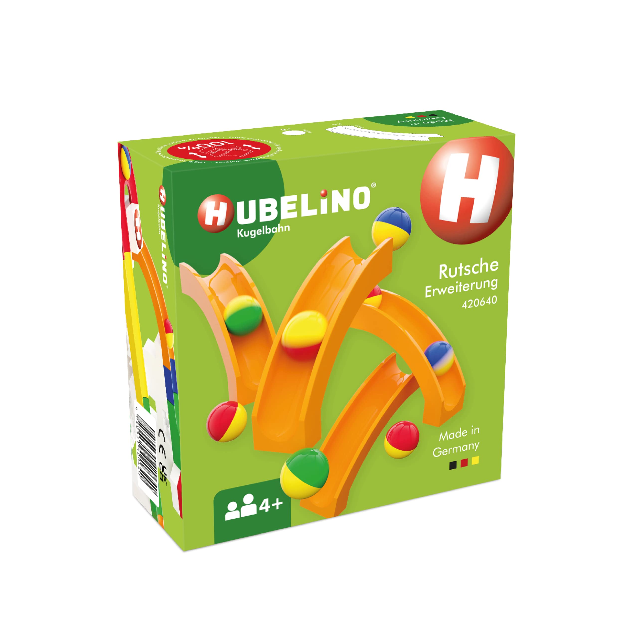 Hubelino 420640 Marble Run Slide Expansion Set- 12 pieces-Compatible with popular building block system, for Ages 4 and Up (Made in Germany