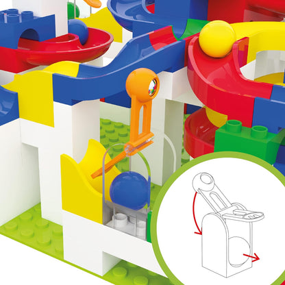 Hubelino 420657 Marble Run Gravity Hammer Expansion set- 6 pieces- Compatible with popular building block system, for Ages 4 and Up (Made in Germany