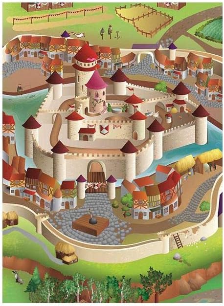 Playmat Collection Connect "Middle Ages Carpet, Multi-Colour, 100 x 150 cm