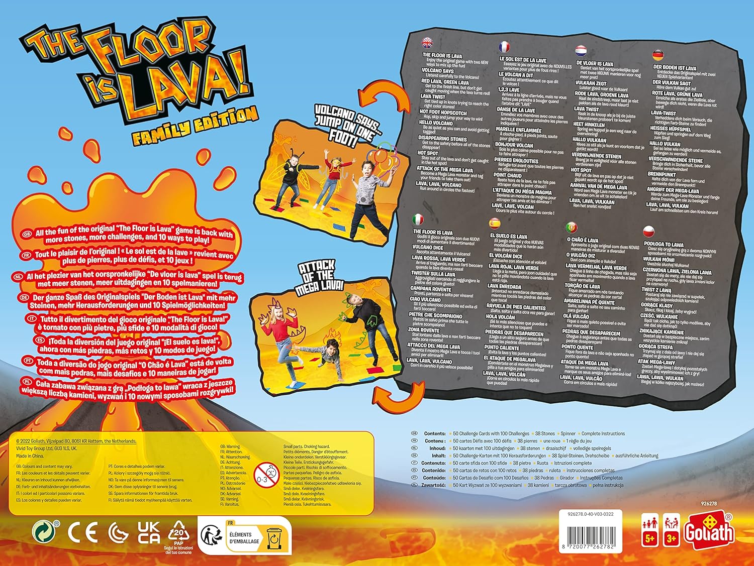 Goliath The Floor is Lava! Family Edition, Board Games from 5 Years, The Floor is Lava Family Edition, for 3 or More Players