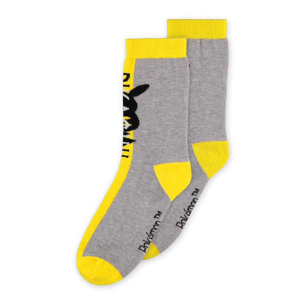 Pokemon Pikachu Novelty Socks Unsex 39/42 Yellow/Grey NS577754POK-39/42