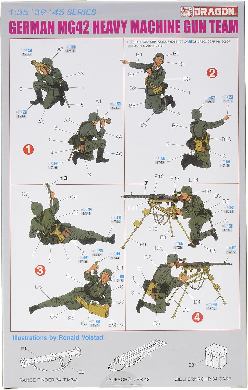 Dragon, 1:35, GERMAN MG42 HEAVY MACHINE GUN TEAM # 6064