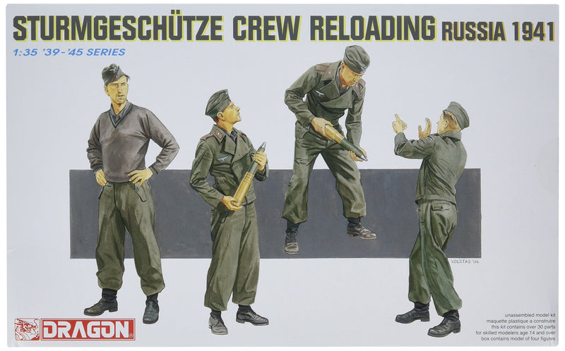 Dragon Models USA DRA6192 1/35 Sturmgeschϋtze Crew Reloading, Russia 1941 (4 Figure Set