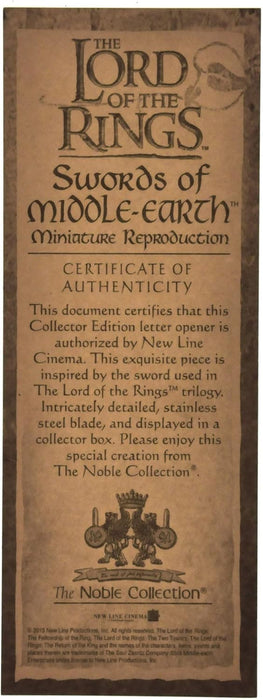 The Noble Collection Elendil Narsil Letter Opener