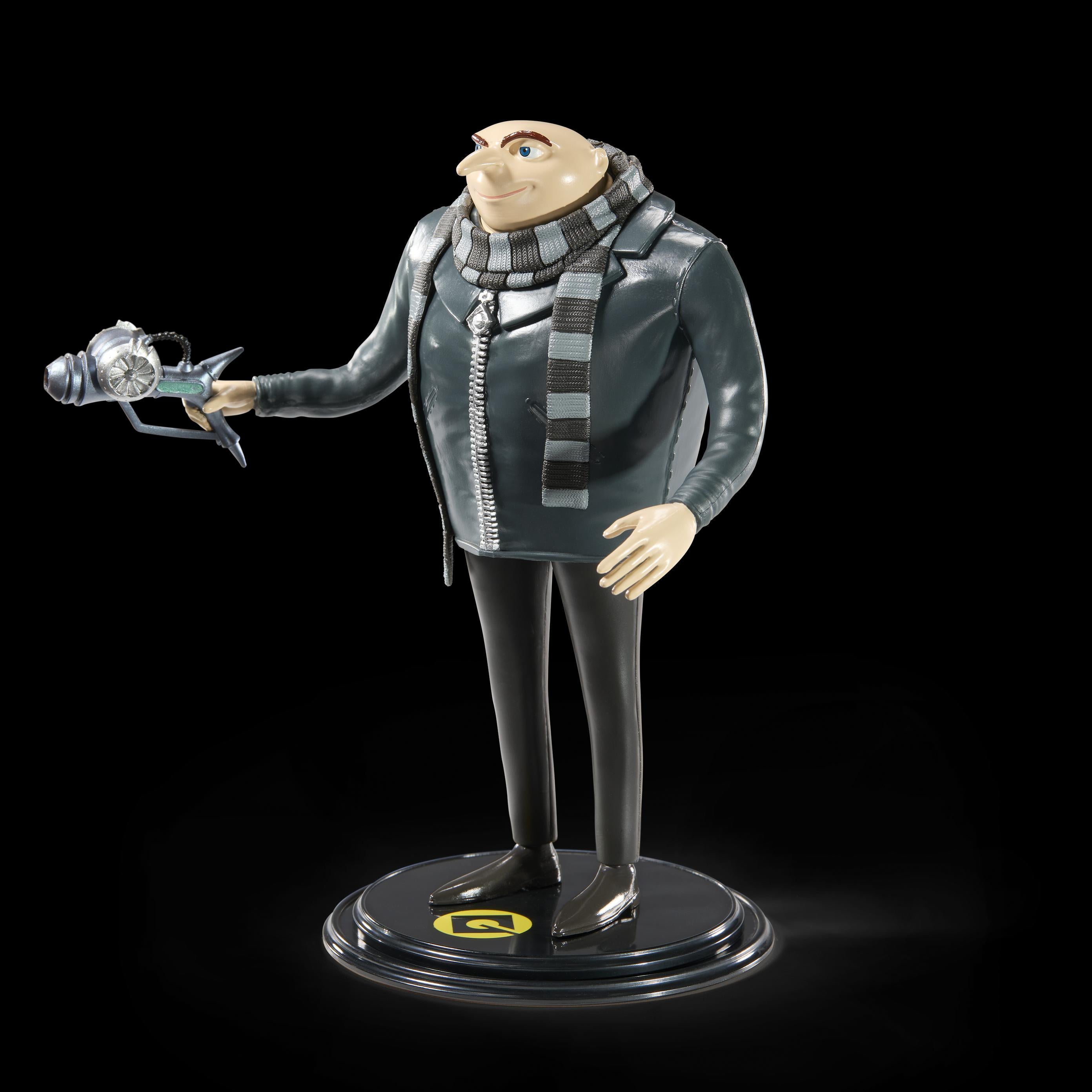 BendyFigs The Noble Collection Minions Gru - Noble Toys 16cm Bendable Posable Collectible Doll Figure With Stand and Mini Accessory