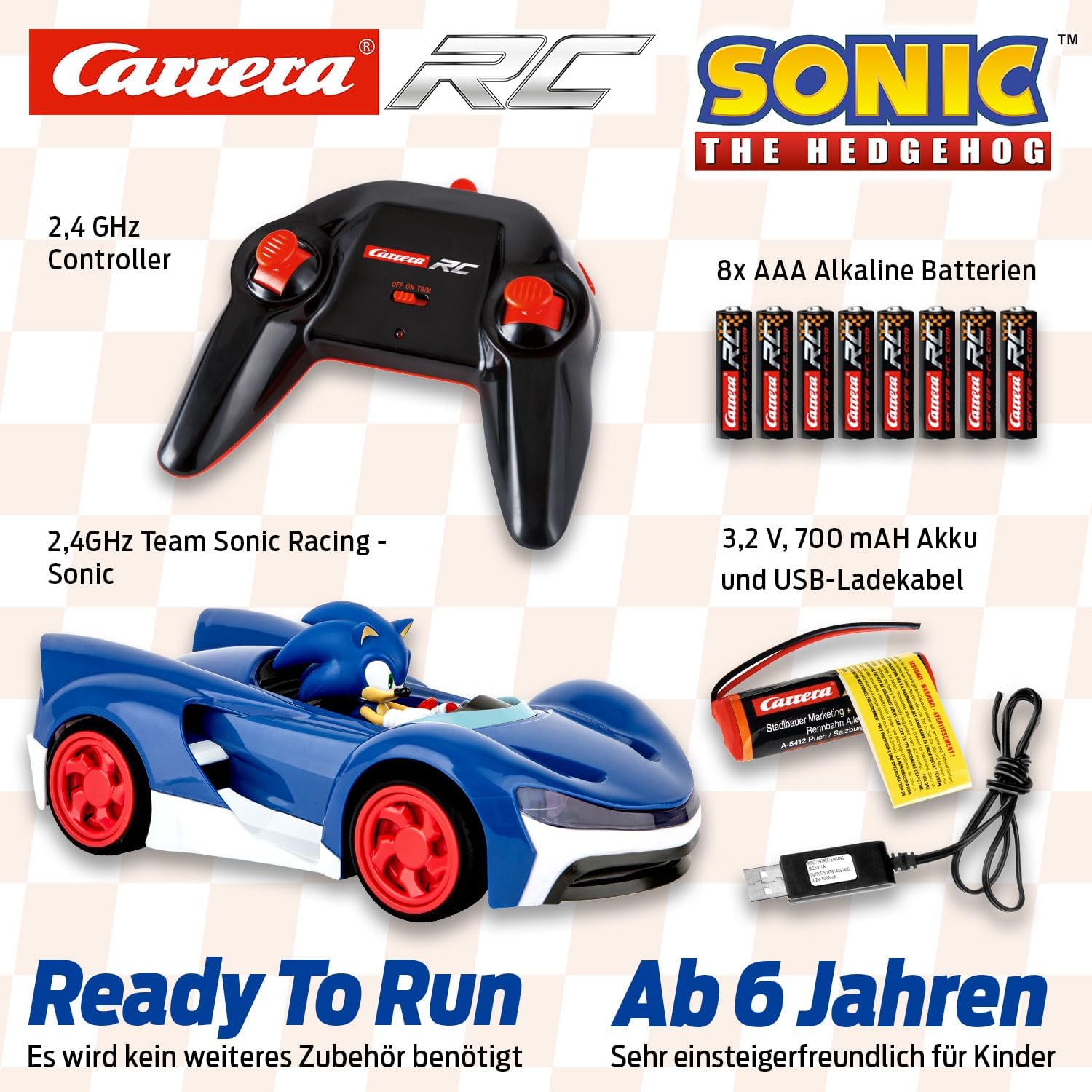 Carrera - 370201061-2,4GHz Team Sonic Racing - Sonic