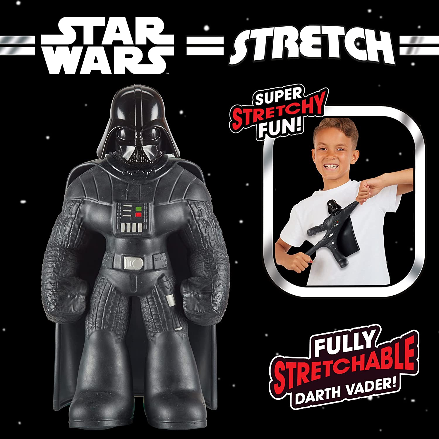 Character Options-07698 Juguete Grande Increíble diversión Dardo Vader Totalmente elástico. Regalo Ideal, niños y fanáticos de Star Wars, Color Negro (07698
