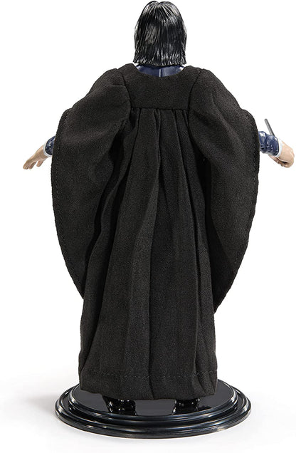 BendyFigs The Noble Collection Harry Potter - Severus Snape - Noble Toys 16cm Bendable Posable Collectible Doll Figure With Stand and Mini Accessory
