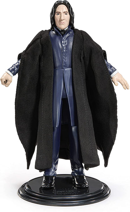 BendyFigs The Noble Collection Harry Potter - Severus Snape - Noble Toys 16cm Bendable Posable Collectible Doll Figure With Stand and Mini Accessory