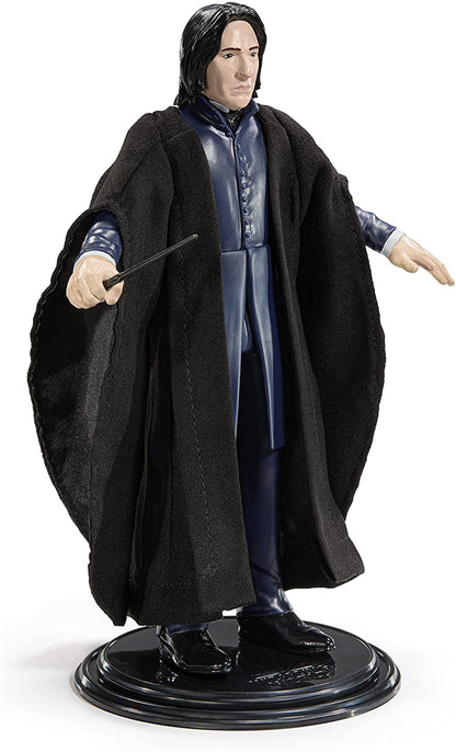 BendyFigs The Noble Collection Harry Potter - Severus Snape - Noble Toys 16cm Bendable Posable Collectible Doll Figure With Stand and Mini Accessory