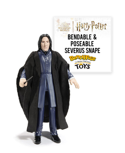 BendyFigs The Noble Collection Harry Potter - Severus Snape - Noble Toys 16cm Bendable Posable Collectible Doll Figure With Stand and Mini Accessory