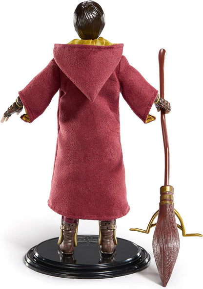 BendyFigs The Noble Collection Harry Potter - Harry Potter Quidditch - Noble Toys 16cm Bendable Posable Collectible Doll Figure With Stand and Mini Accessory