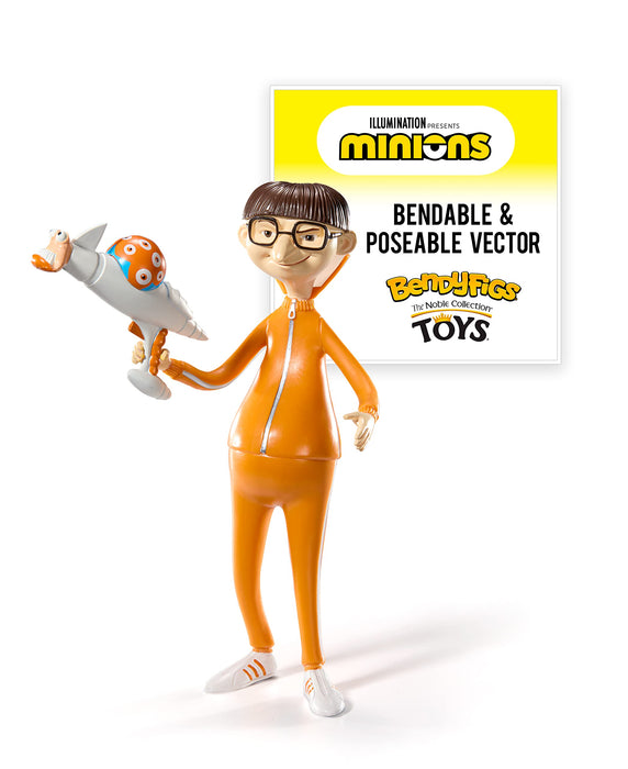 BendyFigs The Noble Collection Minions Victor - Noble Toys 16.5cm Bendable Posable Collectible Doll Figure With Stand and Mini Accessory