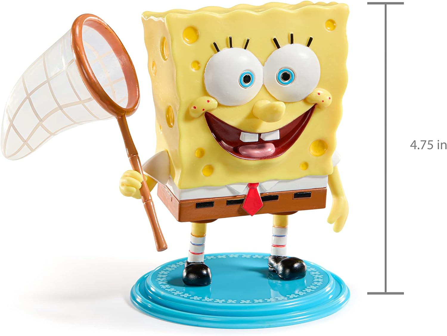 BendyFigs The Noble Collection Spongebob Squarepants Spongebob - Noble Toys 16cm Bendable Posable Collectible Doll Figure with Stand and Mini Accessory