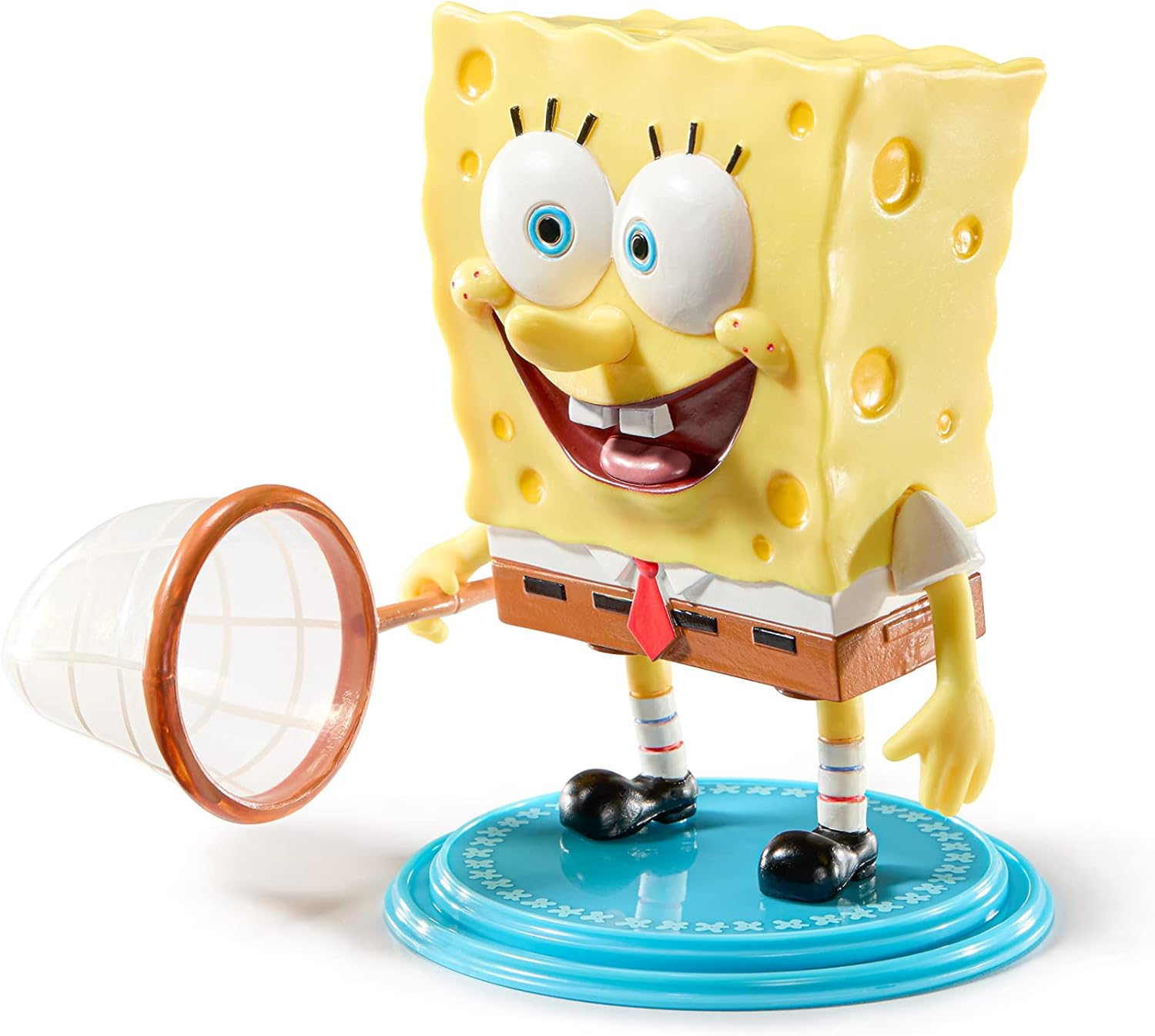 BendyFigs The Noble Collection Spongebob Squarepants Spongebob - Noble Toys 16cm Bendable Posable Collectible Doll Figure with Stand and Mini Accessory