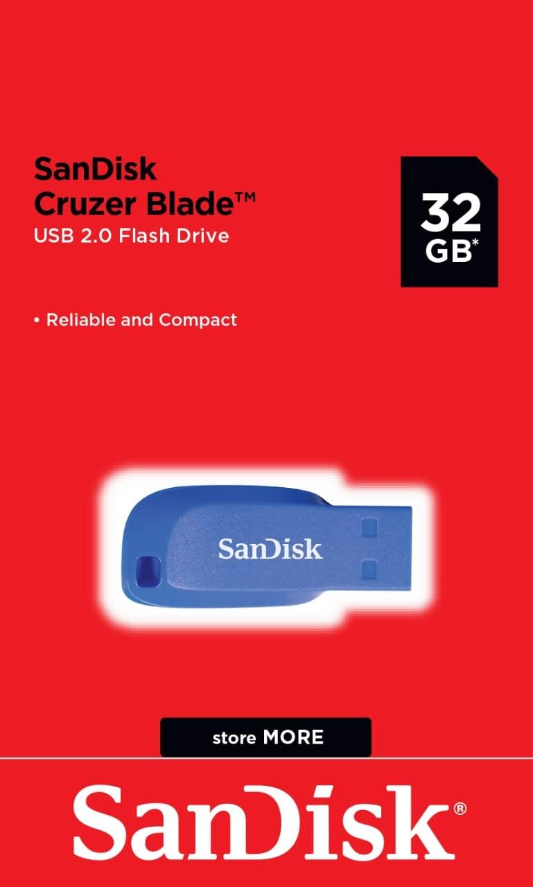 SanDisk SDCZ50C-032G-B35BE 32 GB Cruzer Blade USB 2.0 Flash Drive - Electric