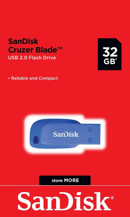 SanDisk SDCZ50C-032G-B35BE 32 GB Cruzer Blade USB 2.0 Flash Drive - Electric