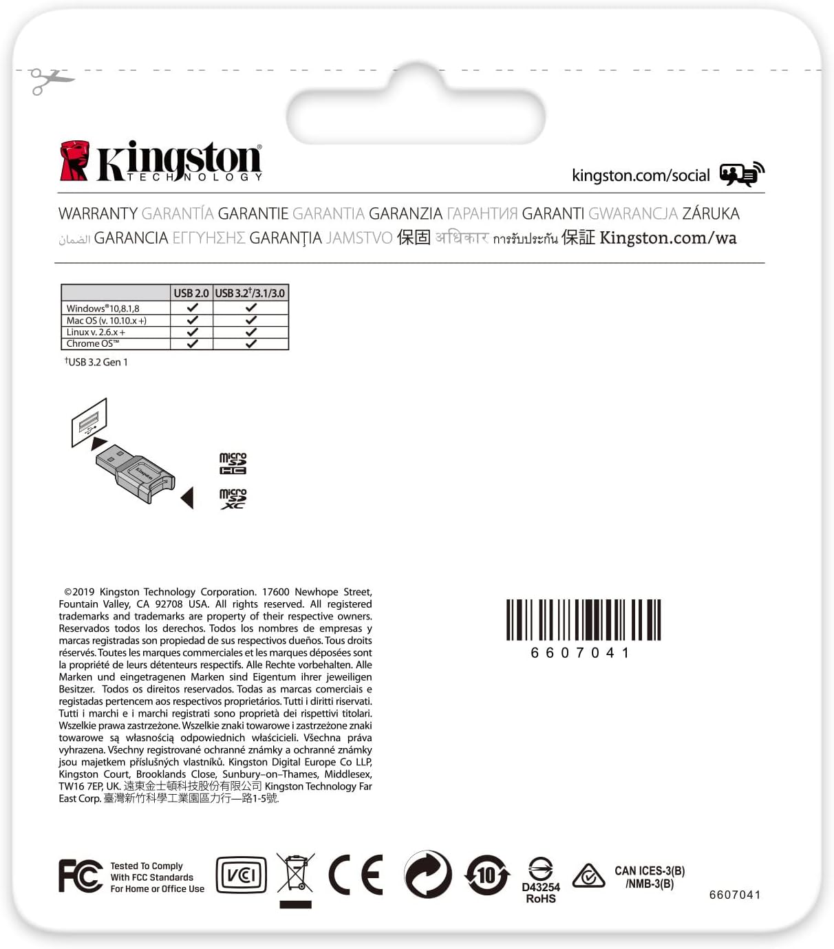 Kingston MobileLite Plus (MLPM) microSD Card Reader USB 3.1 microSDHC/SDXC UHS-II