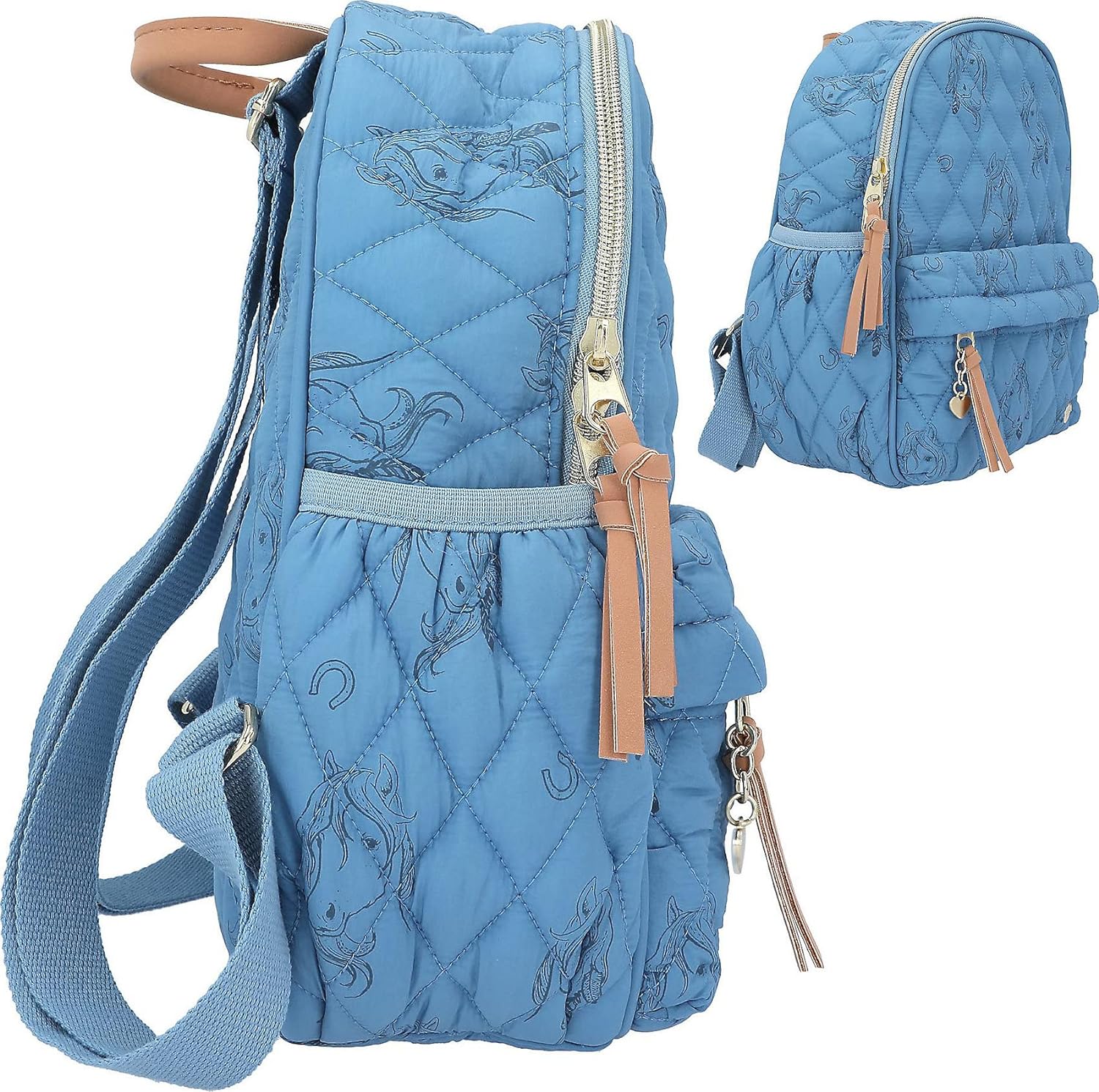 Miss Melody - Small Backpack -  Blue Quilt - (0412026)