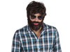 Mens Brown Hangover Wig Beard Moustache Kit Film Stag Do Party Fancy Dress Costume Outfit Accessory