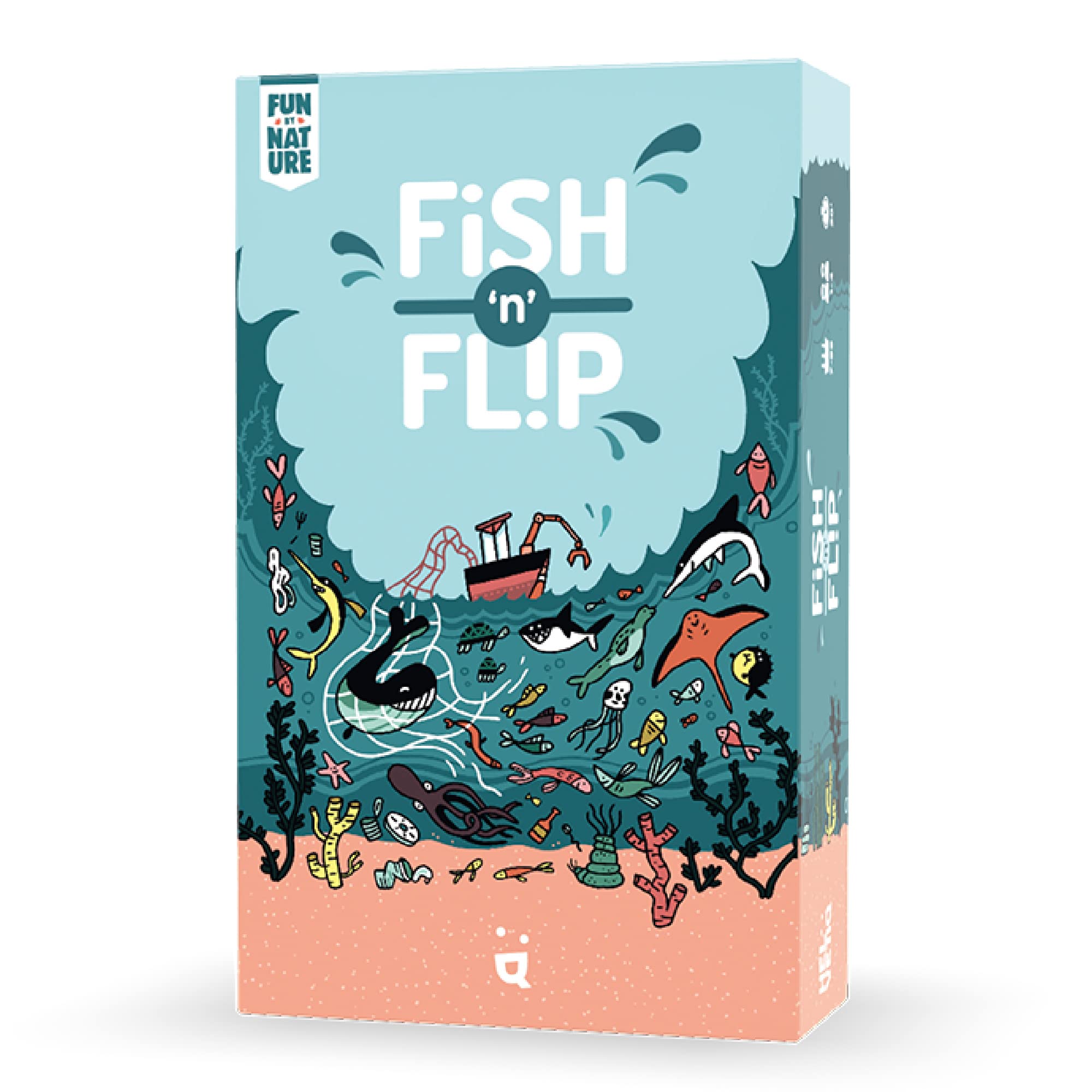 Helvetiq Fish 'N' Flip Card Game | Ocean Themed Strategy Game | Cooperative Game | Fun Family Game for Kids and Adults | Ages 7+ | 1-4 Players | Average Playtime 20 Minutes | Made