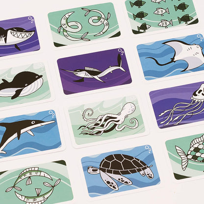 Helvetiq Fish 'N' Flip Card Game | Ocean Themed Strategy Game | Cooperative Game | Fun Family Game for Kids and Adults | Ages 7+ | 1-4 Players | Average Playtime 20 Minutes | Made
