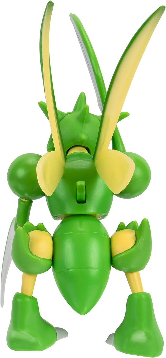 Pokémon PKW0167 Pokemon Feature 4.5-Inch Scyther Battle Figure with Chop Attack Arms, Multi