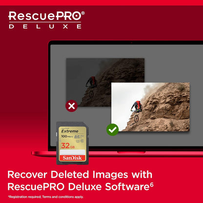 SanDisk Extreme SDHC UHS-I Speicherkarte 32 GB (V30, 100 MB/s Übertragung, U3, 4K UHD Videos, wasserdicht, stoßfest, temperaturbeständig
