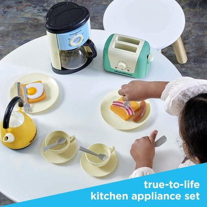 Casdon Morphy Richards Toys. Complete Kitchen Set. Toy Appliance Playset for Kids with Toaster, Coffee Maker, Kettle, Play Food and More. For Children Aged 3+