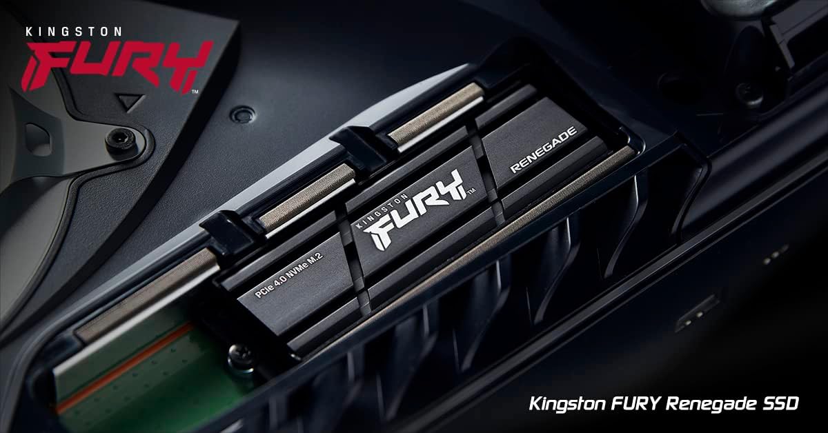Kingston FURY Renegade 1000G PCIe 4.0 NVMe SSD W/ HEATSINK - For gamers, enthusiasts and high-power users - SFYRSK/1000G