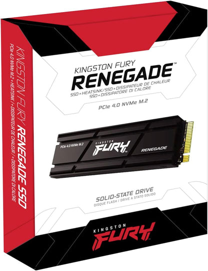 Kingston FURY Renegade 1000G PCIe 4.0 NVMe SSD W/ HEATSINK - For gamers, enthusiasts and high-power users - SFYRSK/1000G