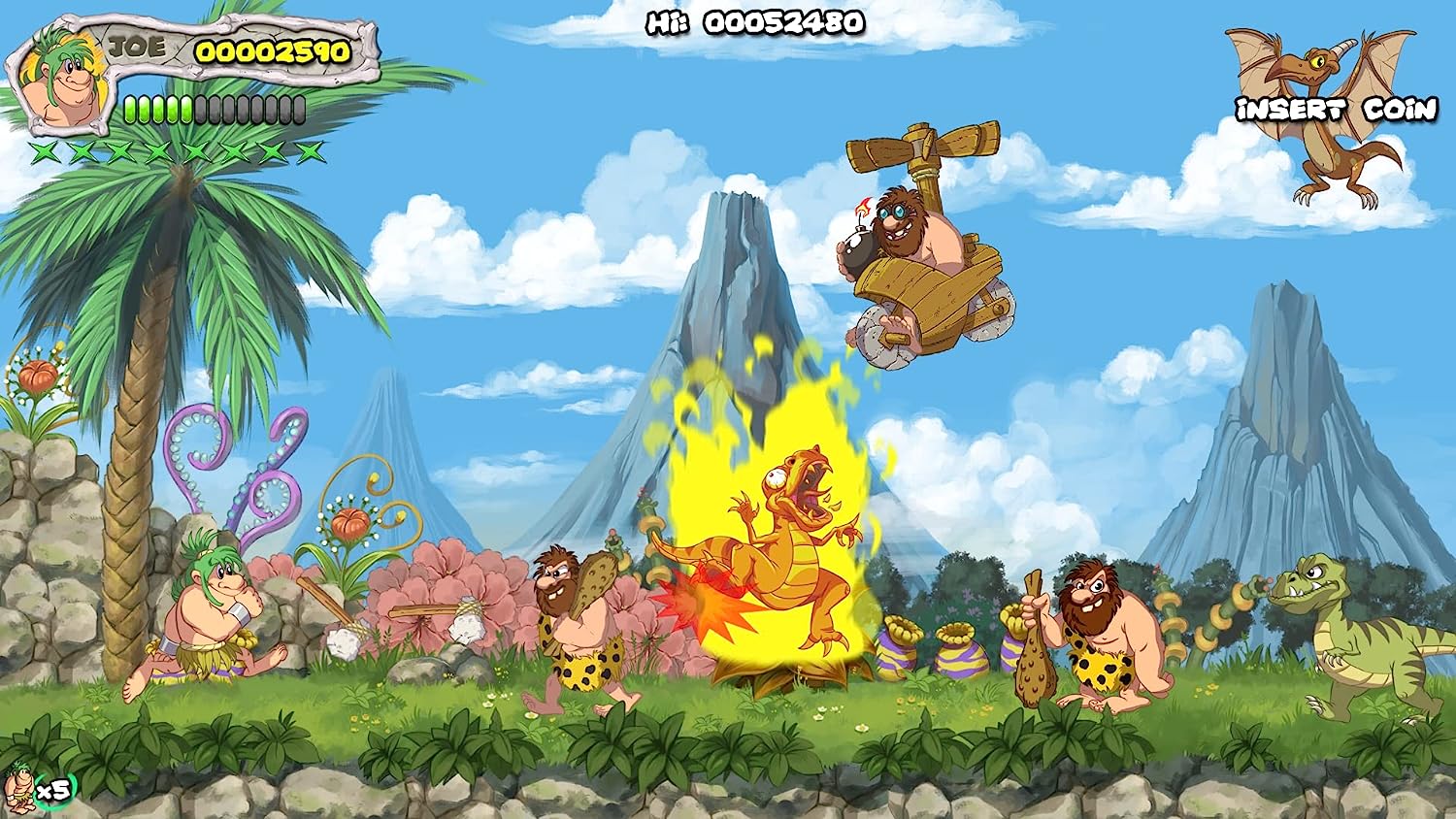 New Joe & Mac: Caveman Ninja - T-Rex Edition (PS4