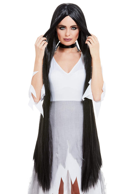 Smiffys Witch Wig Extra Long, Black