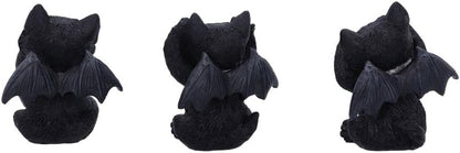 Nemesis Now Three Wise Vampuss Figurines 9cm, Resin, Black, Vampire Cat Figurines, Three Wise Vampuss Figurines, Witch Gift, Halloween Decoration, Cast in the Finest Resin, Lovingly Hand-Painted